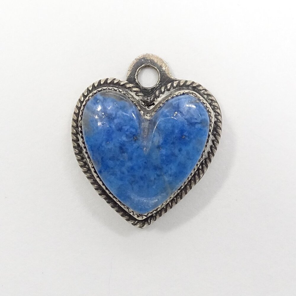 Lapis Lazuli Heart Charm .925